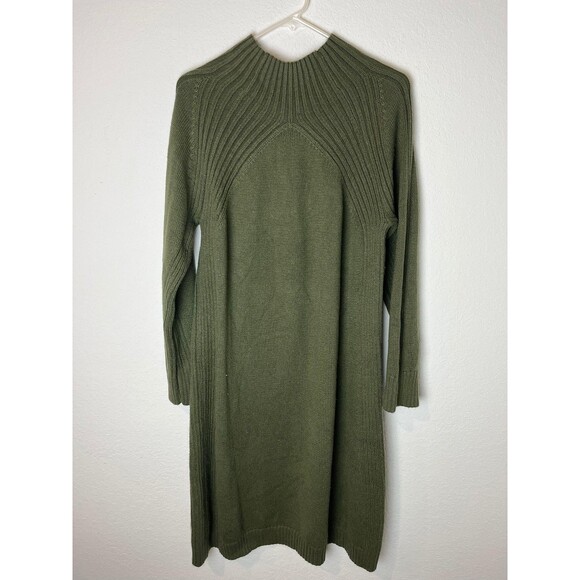 Talbots Sweater Dress Womens 1X Green Long Sleeve Ribbed Knit Pullover Plus Size - Picture 1 of 5